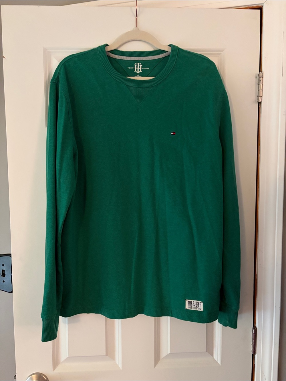 Tommy Hilfiger Men's Emerald Green Long-Sleeve Crewneck Sweatshirt